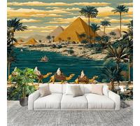 Art Des Oasis Du DéSert Papier Peint Photo Intissé Poster Murale Papier Peint 200x140 cm Peinture Abstraite Fresque Murale Anti-poussière, Idéal pour Rénovation ou Décoration Personnalisée