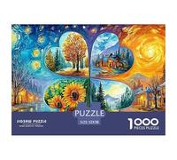 Art des Quatre Saisons Puzzle Adulte 1000 Défis (Niveau Avancé) De Qualité Supérieure : Puzzles Difficiles en Challenge - L'Idée Cadeau pour Adultes Et Enfants 14+ 52x38cm/1000pcs