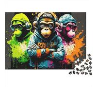 Art des singes Hip Hop Puzzle 1000 Pièces Carton Premium pour Couples, Entraînement De Concentration, Loisir en Intérieur, pour Habitants D’Appartements 70x50cm/1000pcs