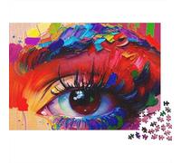 Art des Yeux colorés 1000 Pièces Puzzle Impossible Belle Décoration Familiale Maquillage pour Les Yeux Arc-en-Ciel Puzzles Jouets De Jeu pour La Famille 70x50cm/1000pcs