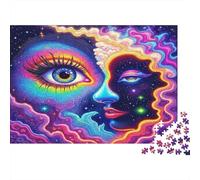Art des Yeux psychédéliques Puzzles 1000 Pièces, Gros Plan de l'œil psychédélique, Jeu de création et logique, décoration Murale, Cadeau pour Tous