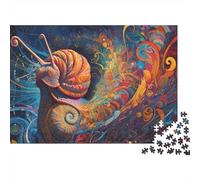 Art d'escargot psychédélique Puzzle 1000 Pièces Cadeau Unique intéressant Jeu Éducatif Défi Jouet À De Qualité Supérieure Peinture Art pour Adultes Et Enfants À Partir De 14 Ans 52x38cm/1000pcs