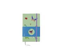 Art&Design24 NATURALIA Carnet Fulvia Mendini, marque-page et élastique lilas, 240 feuilles blanches, papier 70 g, couverture en carton, 13 x 21 cm