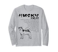 Art dessiné à la Main drôle Chien Husky de Sibérie Manche Longue