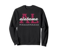Art d'État collégial rétro de l'Alabama en Forme de léopard Rose Sweatshirt