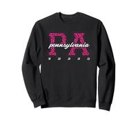Art d'État collégial rétro de Pennsylvanie Cheer Pink Leopard Sweatshirt