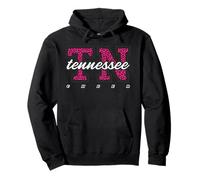 Art d'État collégial rétro du Tennessee Cheer Pink Leopard Sweat à Capuche