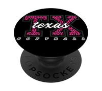 Art d'État collégial rétro du Texas Softball Pink Leopard PopSockets PopGrip Adhésif