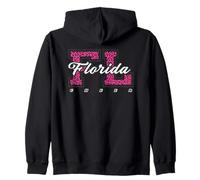 Art d'État collégial rétro Florida Cheer Pink Leopard Sweat à Capuche