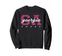 Art d'État collégial rétro Georgia Cheer Pink Leopard Sweatshirt
