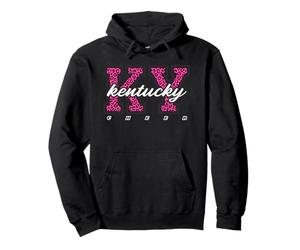 Art d'État collégial rétro Kentucky Cheer Pink Leopard Sweat à Capuche