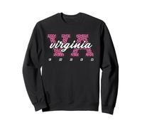 Art d'État rétro Virginia Cheer Pink Leopard Varsity Sweatshirt