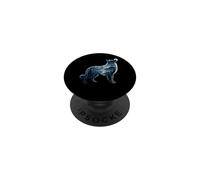 Art d'exposition de la forêt de Montagne au Clair de Lune Wolf PopSockets PopGrip Adhésif
