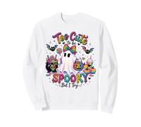 Art d'halloween en Forme de léopard fantôme Arc-en-Ciel trop Mignon pour être Effrayant Sweatshirt