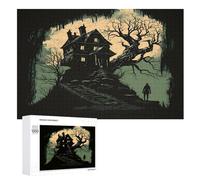 Art d'horreur Puzzles en Bois Adultes Et Adolescents 1000 Pieces Enfants Puzzle Décoration Mur Moderne Art Jouets Cadeau Intéressants （75×50cm）
