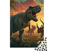 Art Dinosaure Paquet 1000 Pièces Carton Recyclé Style préhistorique Puzzle, Jeu Éducatif, Cadeau Personnalisé, Décor Mural & Vacances Famille 70x50cm/1000pcs