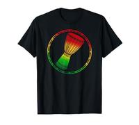 Art Djembé Génial Drapeau Reggae Tambour Africain Batteur T-Shirt