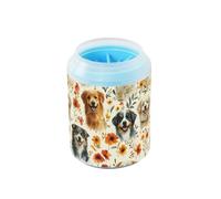 Art Dog Anime Style Gobelet réutilisable avec brosse de massage douce Essentiel pour tous les propriétaires d'animaux de compagnie pour chiens et chats de petite, moyenne et grande race