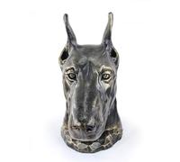 Art-Dog Big Head Urne pour Chien Dobermann - Urne Artisanale en Résine avec Finition Bronze - Urne Durable pour Les Cendres de Chien - Taille Naturelle 40x20x38cm