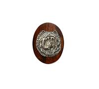 Art-Dog Clip de Bague de Concours Canin Porte-Numéro - Accessoire d'exposition canine fait à la main - Dog Tag Clip 7x5cm - Chow Chow