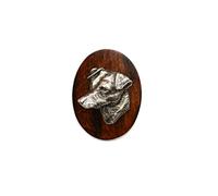 Art-Dog Clip de Bague de Concours Canin Porte-Numéro - Accessoire d'exposition canine fait à la main - Dog Tag Clip 7x5cm - Jack Russell Terrier