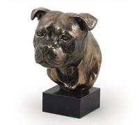 Art-Dog Dog Marble Statue - Édition Unique ArtDog Collection - Sculpture en Bronze Coulé à Froid Faite à la Main pour Les Amateurs de Chiens d'Intérieur - Statue Staffordshire Bull Terrier III