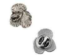 Art-Dog Épingle en Argent en Forme de Chien - Broche en Plaqué Argent - Accessoires Elégants pour Femmes et Hommes - Caniche - 2x1,8x3cm