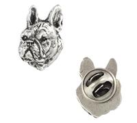 Art-Dog Épingle en Argent en Forme de Chien - Broche en Plaqué Argent - Accessoires Elégants pour Femmes et Hommes - Bouledogue français II - 2,2x1,7x3cm