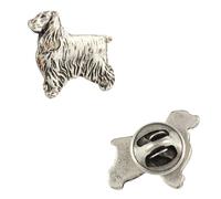Art-Dog Épingle en Argent Faite à la Main en Forme de Chien dans une Boîte Élégante - Broche en Plaqué Argent - Pour Hommes et Femmes - Cocker anglais - 1,9x2,2x4cm