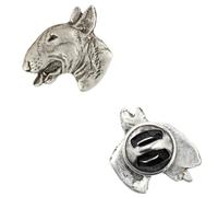 Art-Dog Épingle en Argent Faite à la Main en Forme de Chien dans une Boîte Élégante - Broche en Plaqué Argent - Pour Hommes et Femmes - Bull Terrier II - 1,8x2,1x4,5cm