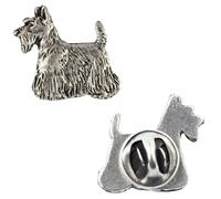 Art-Dog Épingle en Argent Faite à la Main en Forme de Chien dans une Boîte Élégante - Broche en Plaqué Argent - Pour Hommes et Femmes - Terrier écossais - 2x2,2x4cm