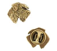 Art-Dog Épingle en Or Faite à la Main en Forme de Chien - Broche en Plaqué Or - Accessoires Élégants pour Femmes et Hommes - Schnauzer I - 1,7x1,8x4cm