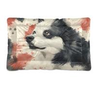 Art Dog - Lit lavable pour chien - Noir aquarelle - Doux et antidérapant - Pour chiens de petite, moyenne et grande taille, 91,4 x 61 cm