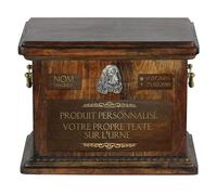 Art-Dog Personnalisée Pet Memorial Urn - Fait à la Main sur Une Base en Bouleau - Urne de Crémation Personnalisée pour Chien - Gravure Personnalisée - 8,3x11,4x8,7"