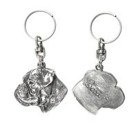 Art-Dog Porte-clés Chien Mignon - Collection Exclusive Boxer Uncropped - Porte-clés Mignons Plaqués Argent avec Cadenas 3,5x3,9x8,6cm