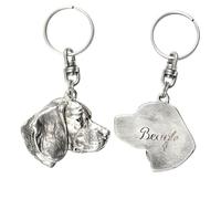 Art-Dog Porte-clés chien mignon - Collection exclusive Porte-clés mignon Beagle - Porte-clés mignons plaqués argent avec cadenas 2,5-3,5x4,4x7,8cm