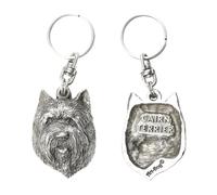 Art-Dog Porte-clés chien mignon - Collection exclusive Porte-clés mignon Cairn Terrier II - Porte-clés mignons plaqués argent avec cadenas 2,5-4,8x3,5x10,7cm