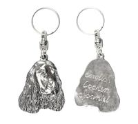 Art-Dog Porte-clés chien mignon - Collection exclusive Porte-clés mignon English Cocker Spaniel - Porte-clés mignons plaqués argent avec cadenas 2,5-5,1x4,1x9,7cm