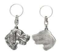 Art-Dog Porte-clés chien mignon - Collection exclusive Porte-clés mignon Setter - Porte-clés mignons plaqués argent avec cadenas 2,5-4,3x4x10,4cm
