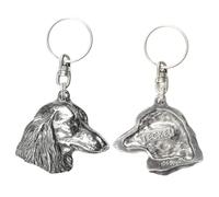 Art-Dog Porte-clés chien mignon - Collection exclusive Porte-clés mignon Teckel Longhaired - Porte-clés mignons plaqués argent avec cadenas 2,5-4,4x4,6x8,9cm