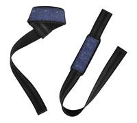 Art Dots and Lines Sangles de levage antidérapantes et résistantes pour haltérophilie, bodybuilding, musculation Bleu 66 cm