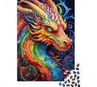 Art Dragon Puzzle 1000 Pièces Cadeau Unique Jeu Éducatif Défi Jouet À De Qualité Supérieure Peinture Art pour Adultes Et Enfants À Partir De 12 Ans 1000pcs (75x50cm)