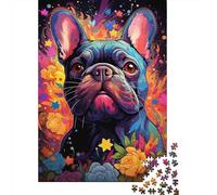 Art du Bulldog français Vibrant Bundle Puzzle 1000 Pièces Passionnés, Carton Solide, Décoration Murale Maison, Exposition Murale, Cadeau Familial, Plaisir W nd 52x38cm/1000pcs