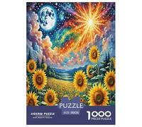 Art du Champ de tournesols Adultes Puzzles 1000 Pièces Fleur Jeux Éducatifs Décoration Intérieure Cadeaux d'anniversaire pour Noël Jeu De Défi Familial Tueur Ennuyeux 38x26cm/1000pcs