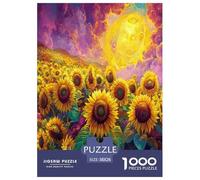 Art du Champ de tournesols Puzzle 1000 Pièces Fleur pour Adultes Family Games Décoration Intérieure Jeux Éducatifs Cadeaux d'anniversaire pour Noël Tueur Ennuyeux 38x26cm/1000pcs