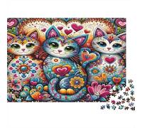 Art du Chat_2 Puzzle 1000 Pièces Adulte avec Couleurs Éclatantes, Puzzles pour Adultes énigme De Compétence Logique pour Une Activité Zen, Puzzle Cadeau d'anniversaire 70x50cm/1000pcs