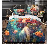 Art du Chat Mystique Housse de Couette Microfibre résistante Imprimé en 3D Léger Fantasy Sombre Parure de Lit Fermeture Éclair Douce Confortable for Hommes King（220x240cm）