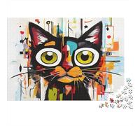 Art du Chat Puzzle 1000 Pièces avec Clic Parfait,Ensemble De Casse-tête en Puzzle Puzzle De Développement Cognitif pour Une Activité Intergénérationnelle,Passion Nature Et Faune 52x38cm/1000pcs