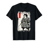 Art du Chat samouraï Japonais Bushi Ukiyo-e Cat Warrior T-Shirt