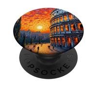 Art du Colisée de Rome dans Le Style Audacieux de Van Gogh Coucher de Soleil PopSockets PopGrip Adhésif
